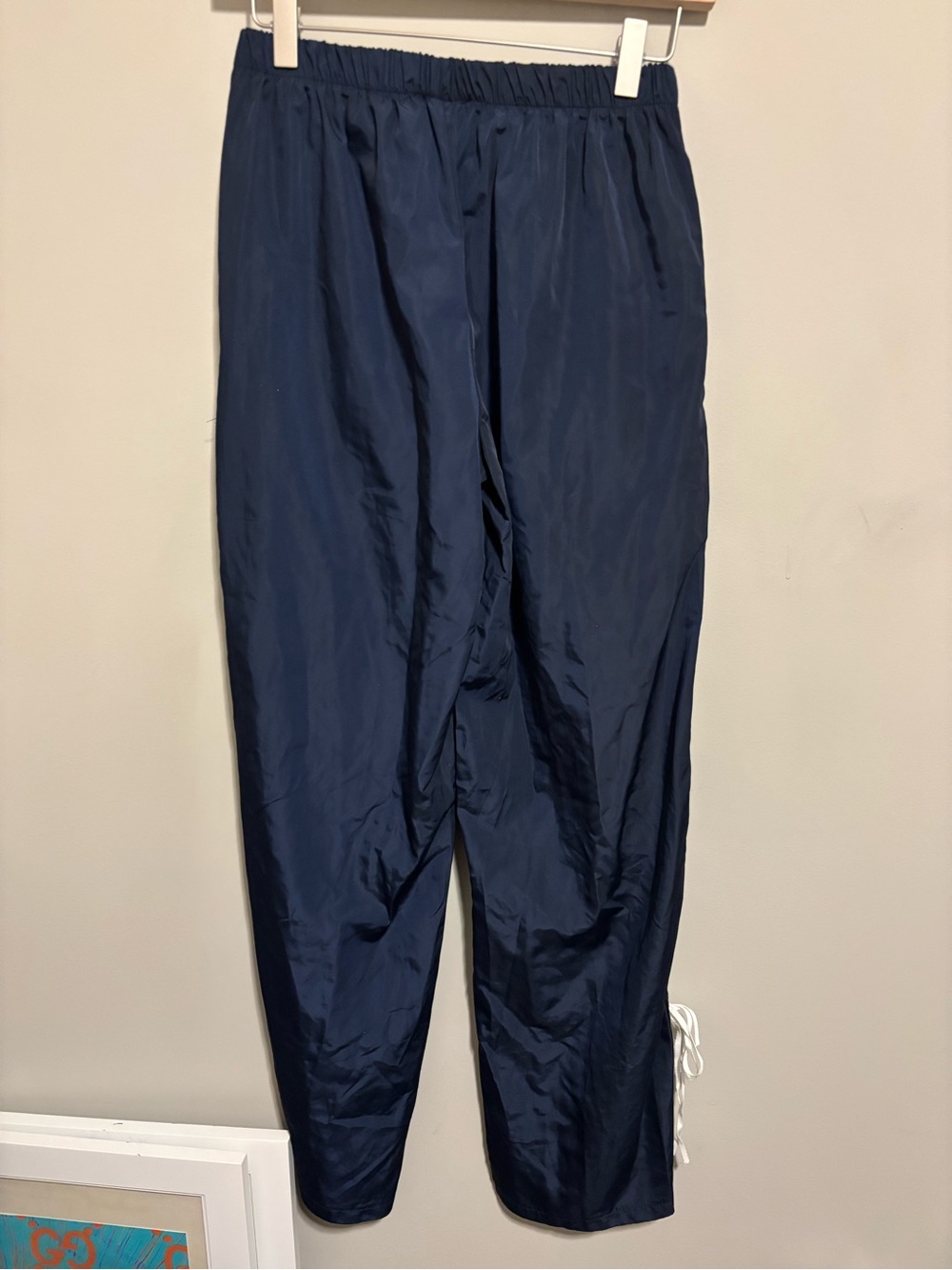 NWT Edikted Remy Bow Ribbon Track Pants Navy Blue size Small - Picture 7 of 7